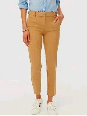 NWT J. Crew Ruby Cropped Ankle Pants Tan Camel Minimalist Quiet Luxury 4 Petite